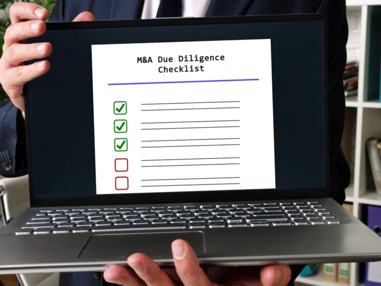 M&A Due Diligence Checklist on laptop