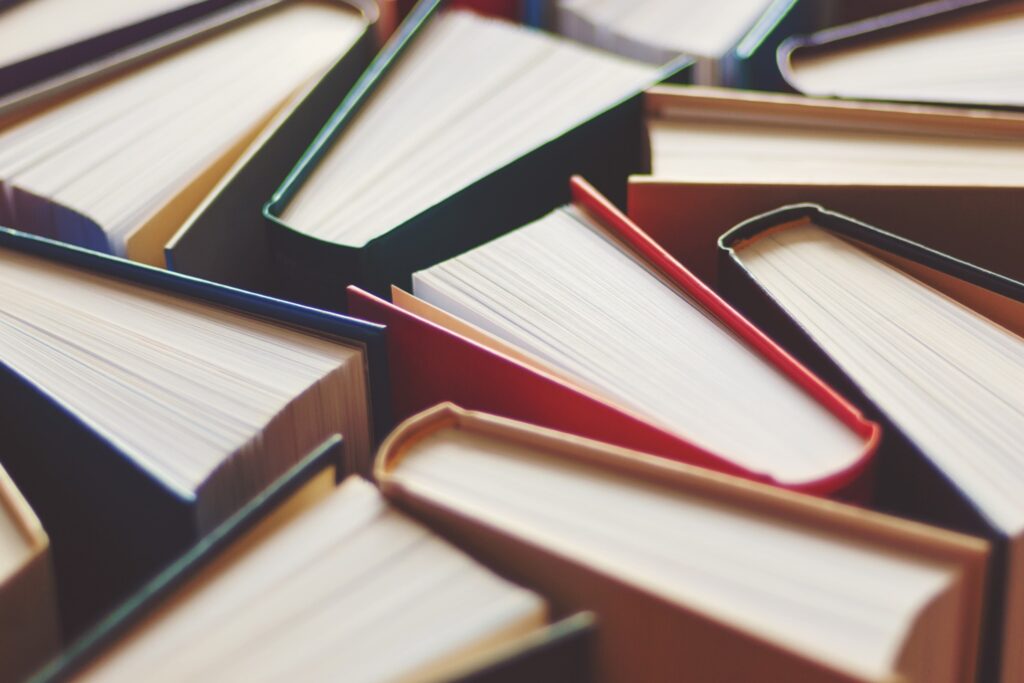 A circular arrangement of numerous books